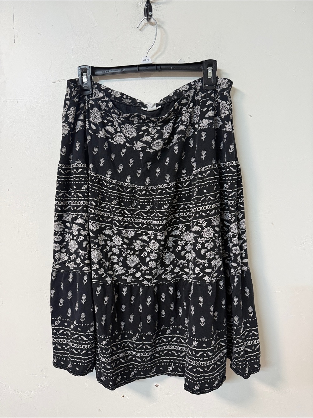 Charter Club Black and White Floral Tiered Skirt
